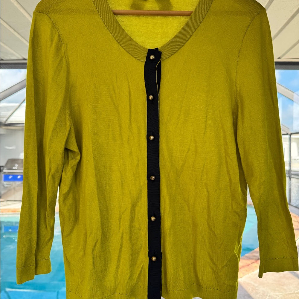 Vintage Kate Spade Cardigan with Navy Trim